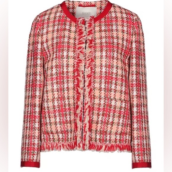 Seventy Sergio Tegon Pink Red Tweed Blazer - Picture 4 of 14